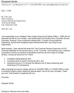 Format a cover letter for email